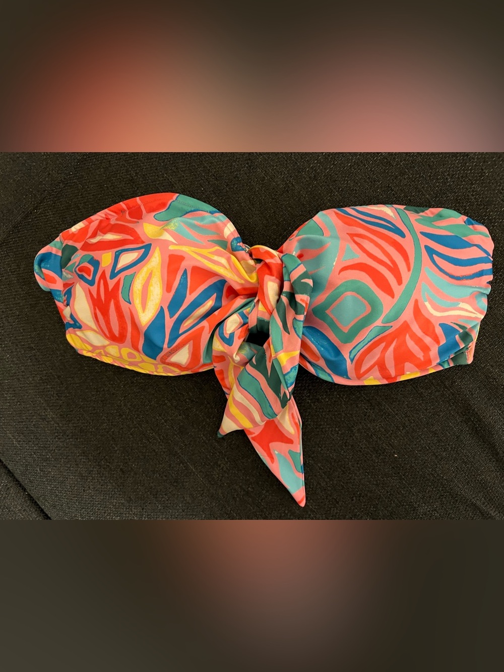 NWOT Kenny Flowers Bandeau bikini top size L